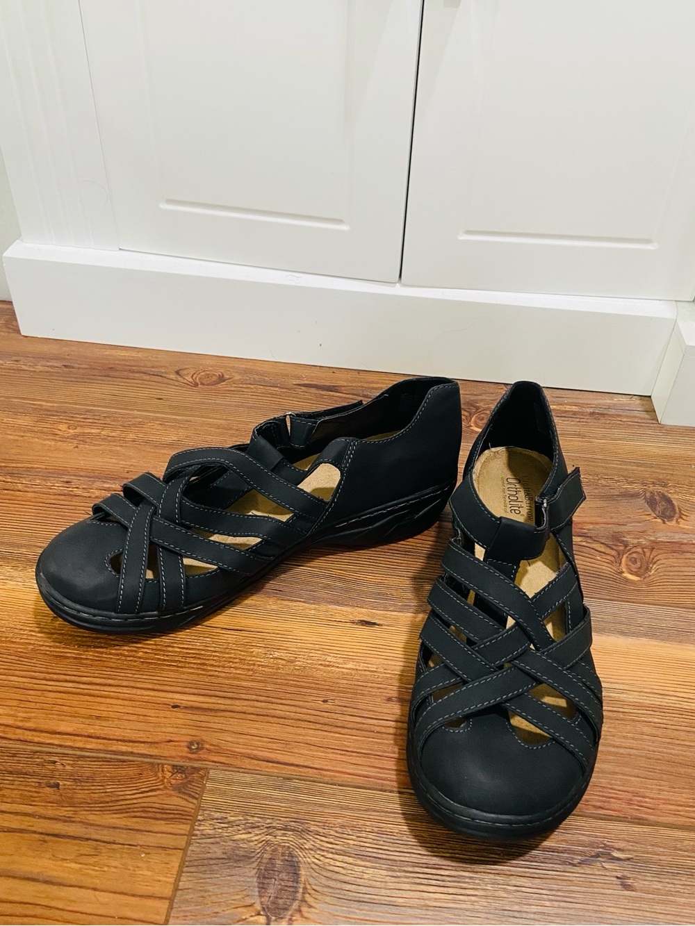 croft & barrow Black Strappy Comfort Sandals